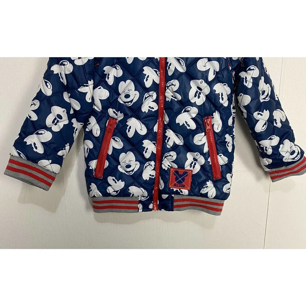 Mickey Mouse Disney Kids NWT Full Zip Puffer Hooded Jacket Size 4. - Picture 3 of 14